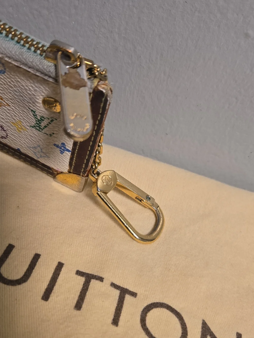 Louis Vuitton Multicolor Monogram White Canvas Key Pouch